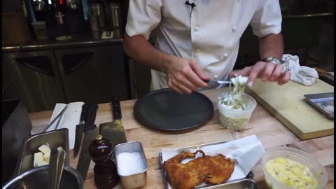 Chef Markus Glocker of Batard makes the best chicken schnitzel