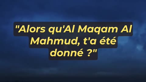 LE PROPHETE PLEURAIT LA NUIT ?