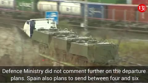 Armoured vehicles arrive in Spain's Bilbao before departing for Ukraine