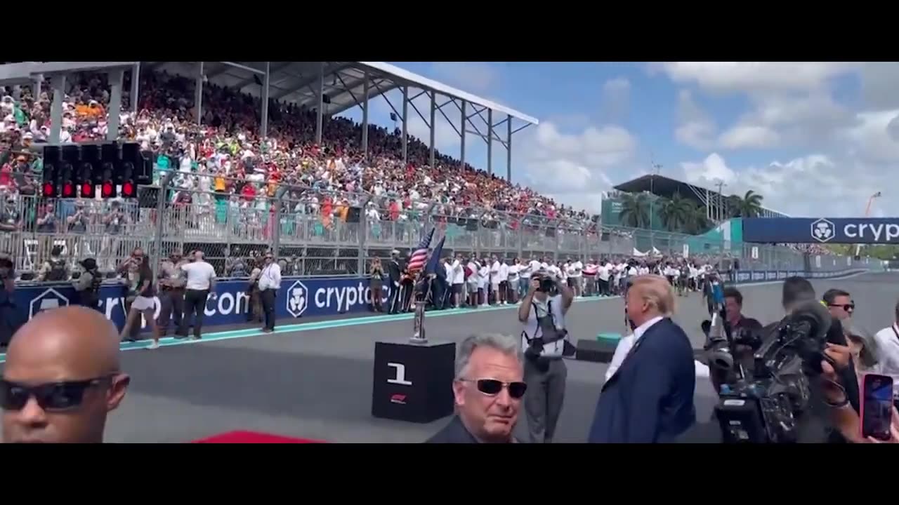 Crowd Goes Wild As President Trump Attends Formula One Miami Grand Prix