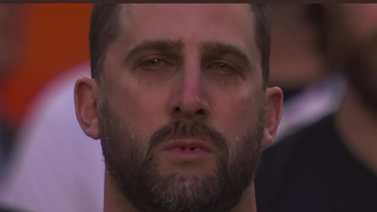 NFL Coach Nick Sirianni had tears streaming down his face during the national anthem.