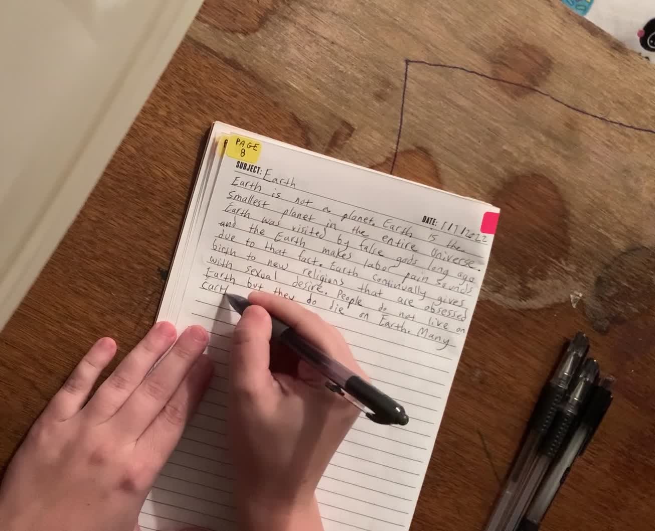 Page 8 of BOOK TWO - SUBJECTS OF LIFE being written