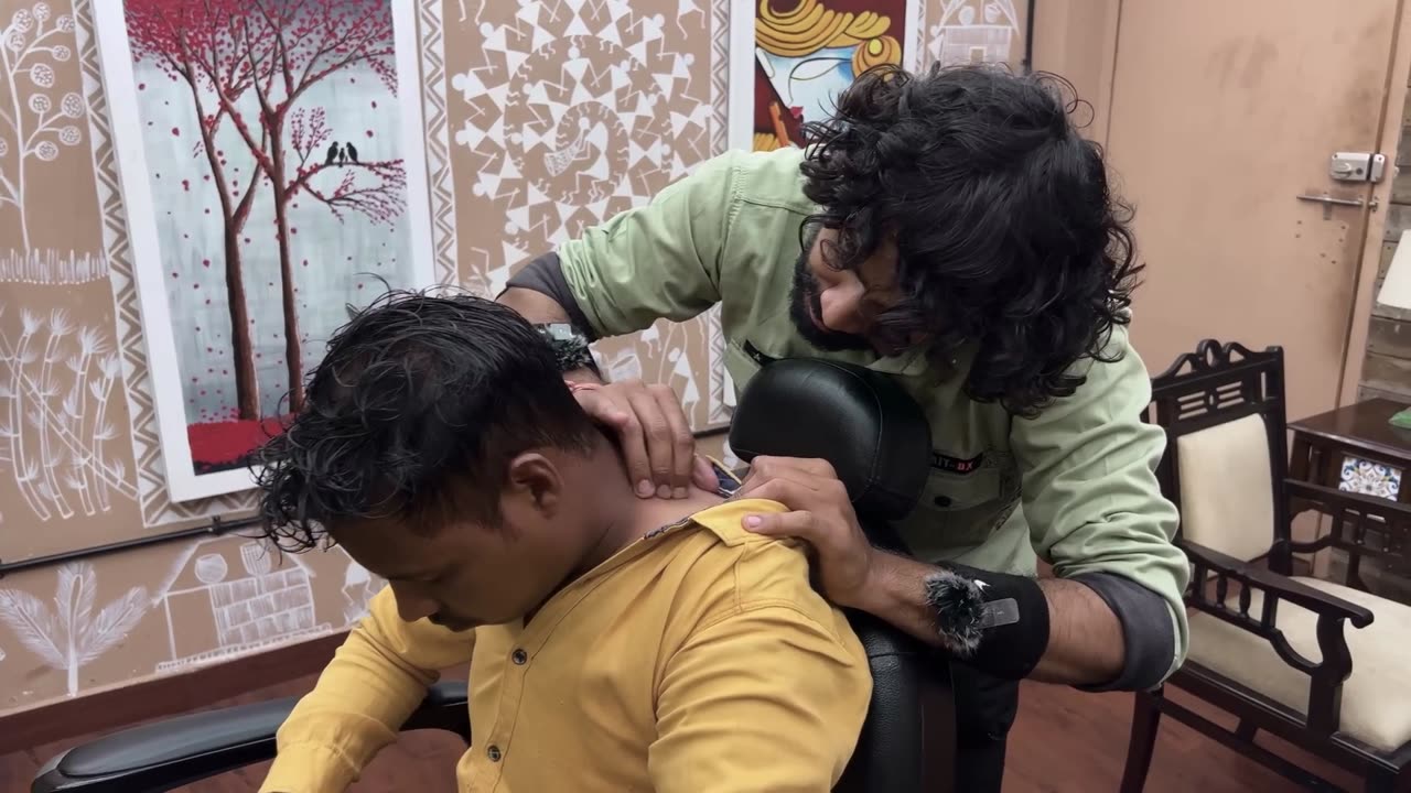 Baba Sen Jr Relaxing Face Massage to Vikram _ Indian Massage