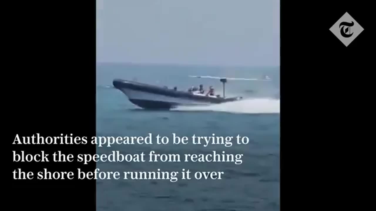 Spanish police boat runs over migrant speedboat