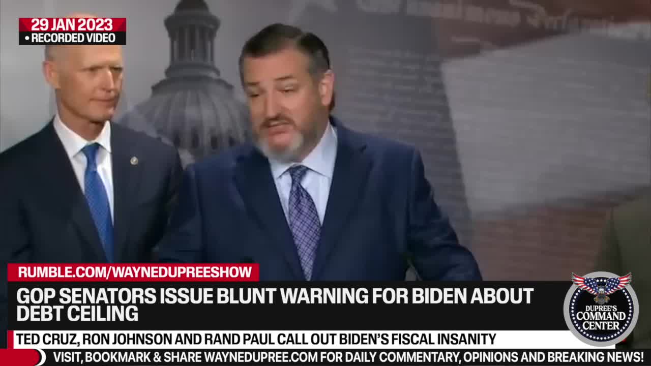 GOP Senators Johnson, Cruz and Paul Rally Against The Debt Ceiling Spending