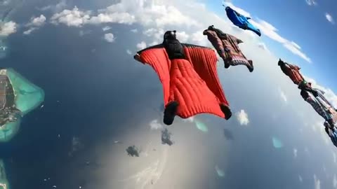 Wingsuit Flying over the Maldives Islands