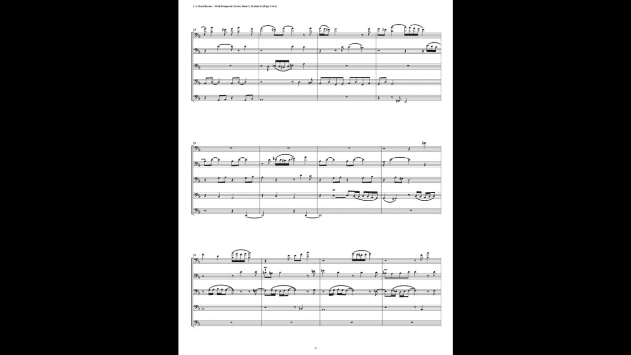 J.S. Bach - Well-Tempered Clavier: Part 2 - Prelude 24 (Euphonium-Tuba Quintet)