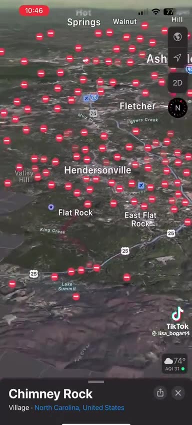 Helene..Every red dot represents a road closure