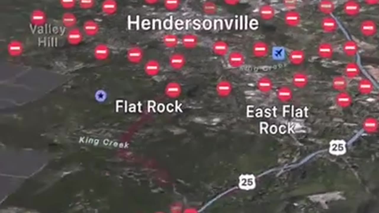 Helene..Every red dot represents a road closure