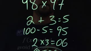 How to multiply 2-digit numbers | 98x97 | Minute Math Tricks Part 146 #shorts