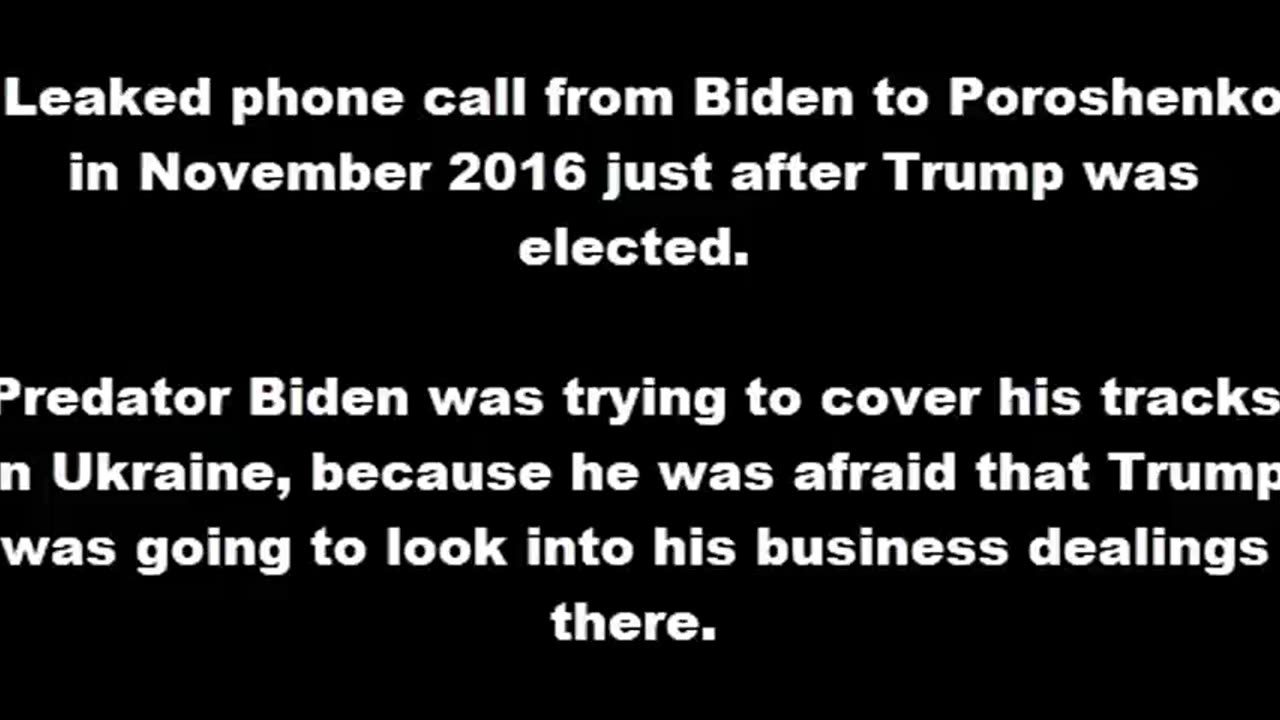 LEAKED PHONE CALL FROM JOE BIDEN TO POROSHENKO IN NOVEMBER 2016 JUST AFTER TRUMP WAS ELECTED