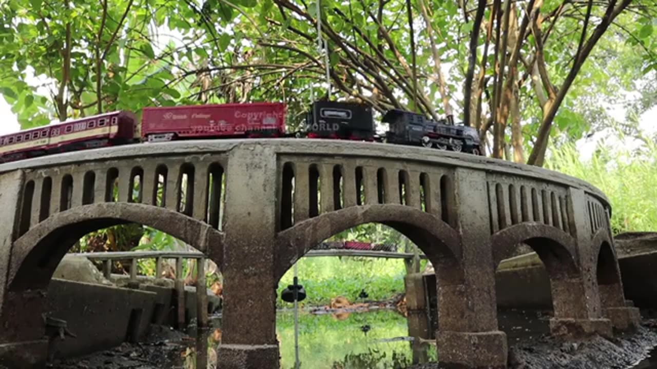 Mini construction Build mini cable stayed bridge _ Train locomotive toys _ 多々羅大橋