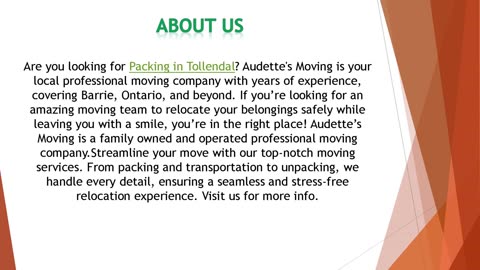 Are you looking for Packing in Tollendal?