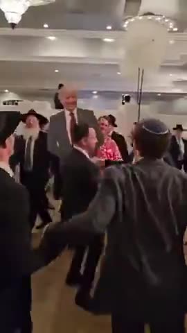 JEWS DANCING FOR THEIR PUPPET & HEAD JEW, TRUMP ✡️