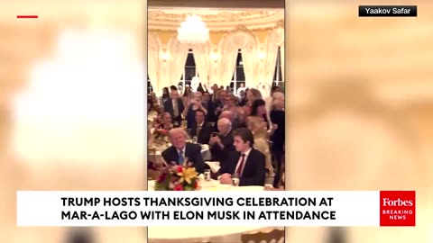 Trump Hosts Thanksgiving Dinner At Mar-A-Lago With Melania, Elon Musk In Attendance