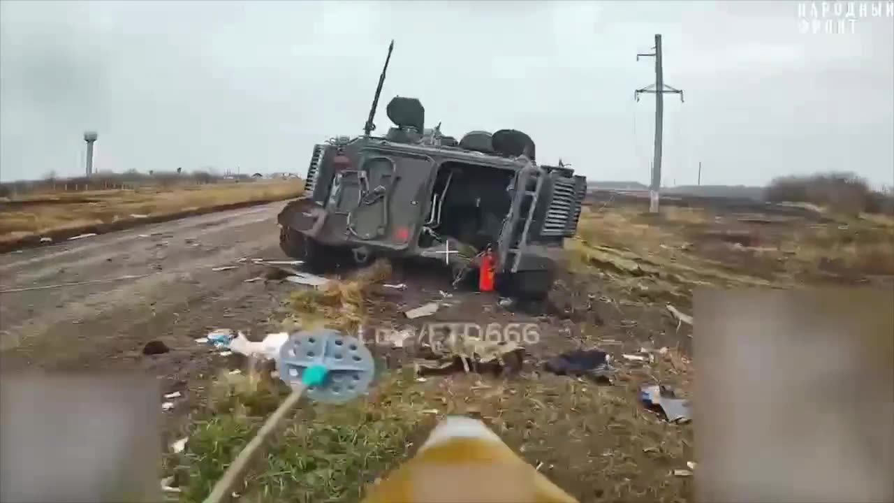 Russian drone operators using fiber-optics FPV drones to strike Ukrainian armored vehicles