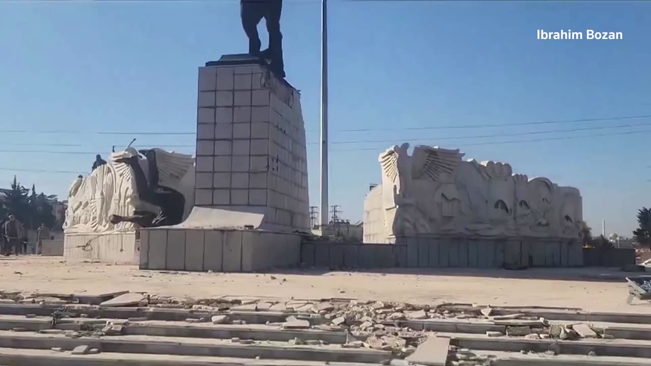 Statue of Bashar al-Assad's brother torn down in Aleppo