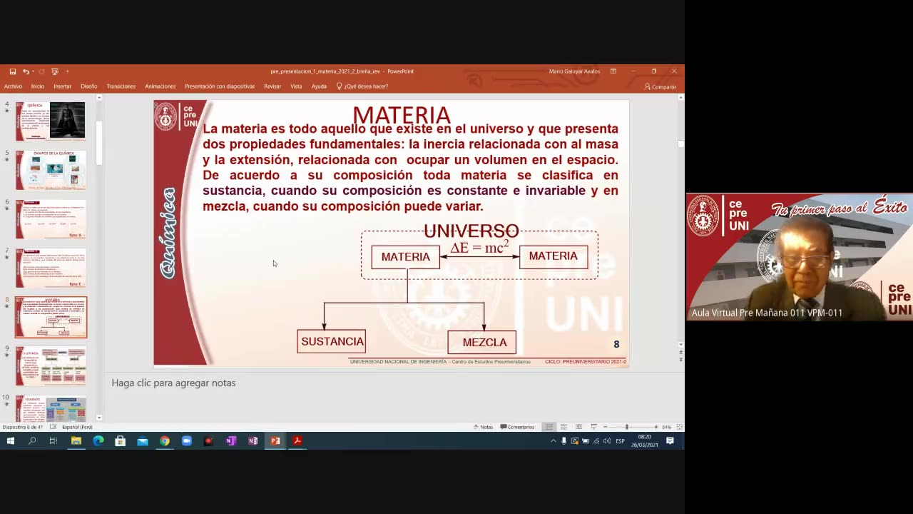 CEPRE UNI 2021 - 2 | SEMANA 01 | QUÍMICA S01