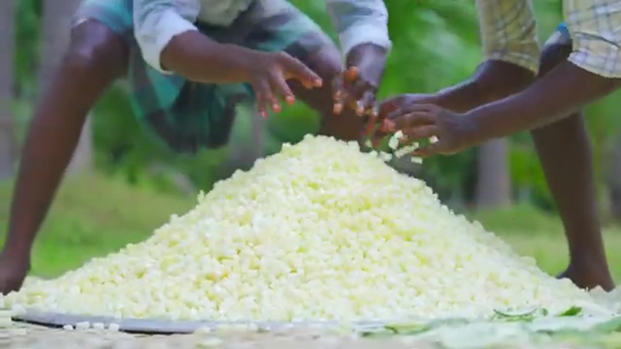 CANDY | COLORFUL TUTTI FRUTTI Candy with Ice Cream | Papaya Harvesting and Cooking in Village