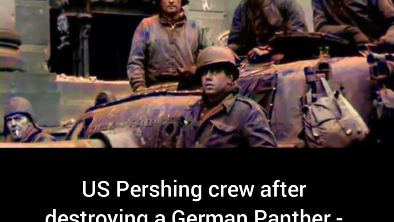 US Pershing crew after destroying German Panther Cologne 1945 triumph #Colourized footage🇺🇸 🎉 🇩🇪 🎥