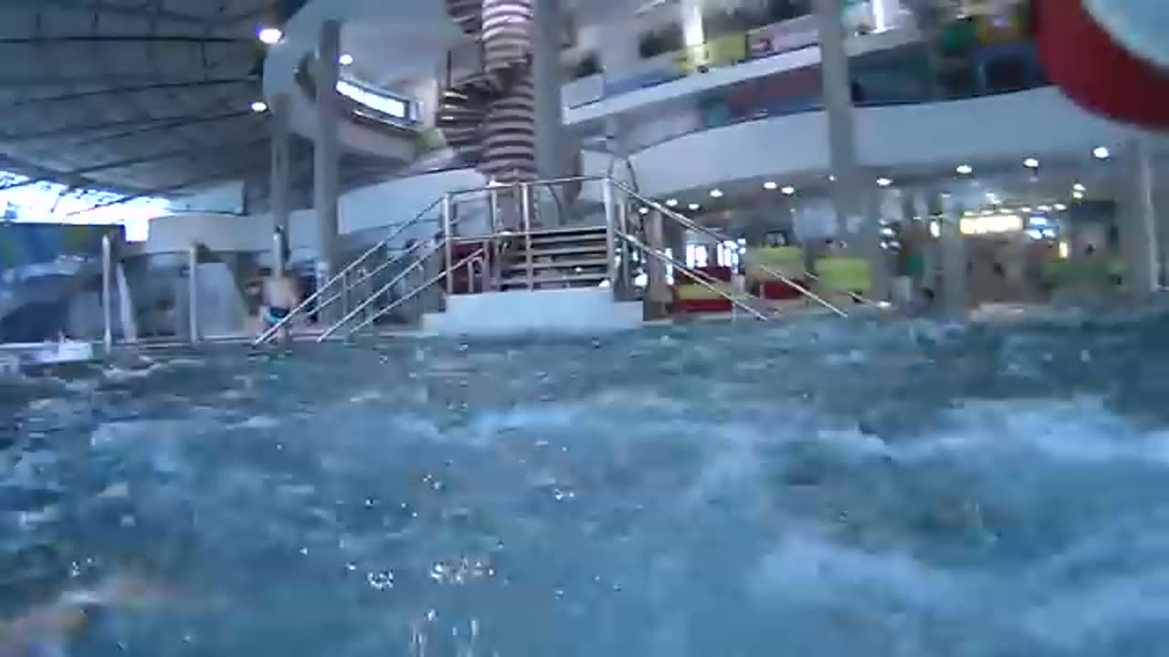 Yellow Switchback Water Slide at Aquapark Olomouc