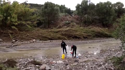 Drone footage shows damage on Greece's Rhodes after Storm Bora