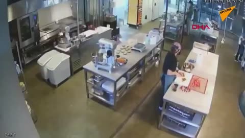 Live video from a restaurant in Turkey where the Earthquake hit
