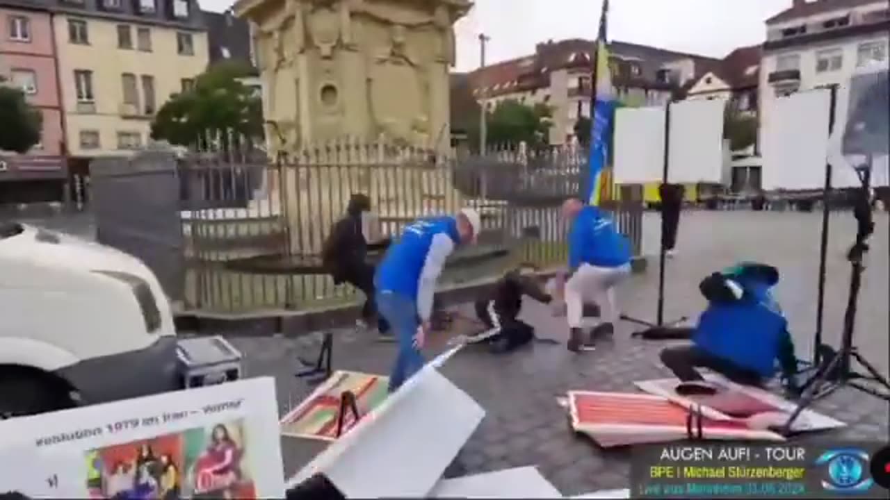 WARNING GRAPHIC FOOTAGE: Frenzied knife attack in Germany