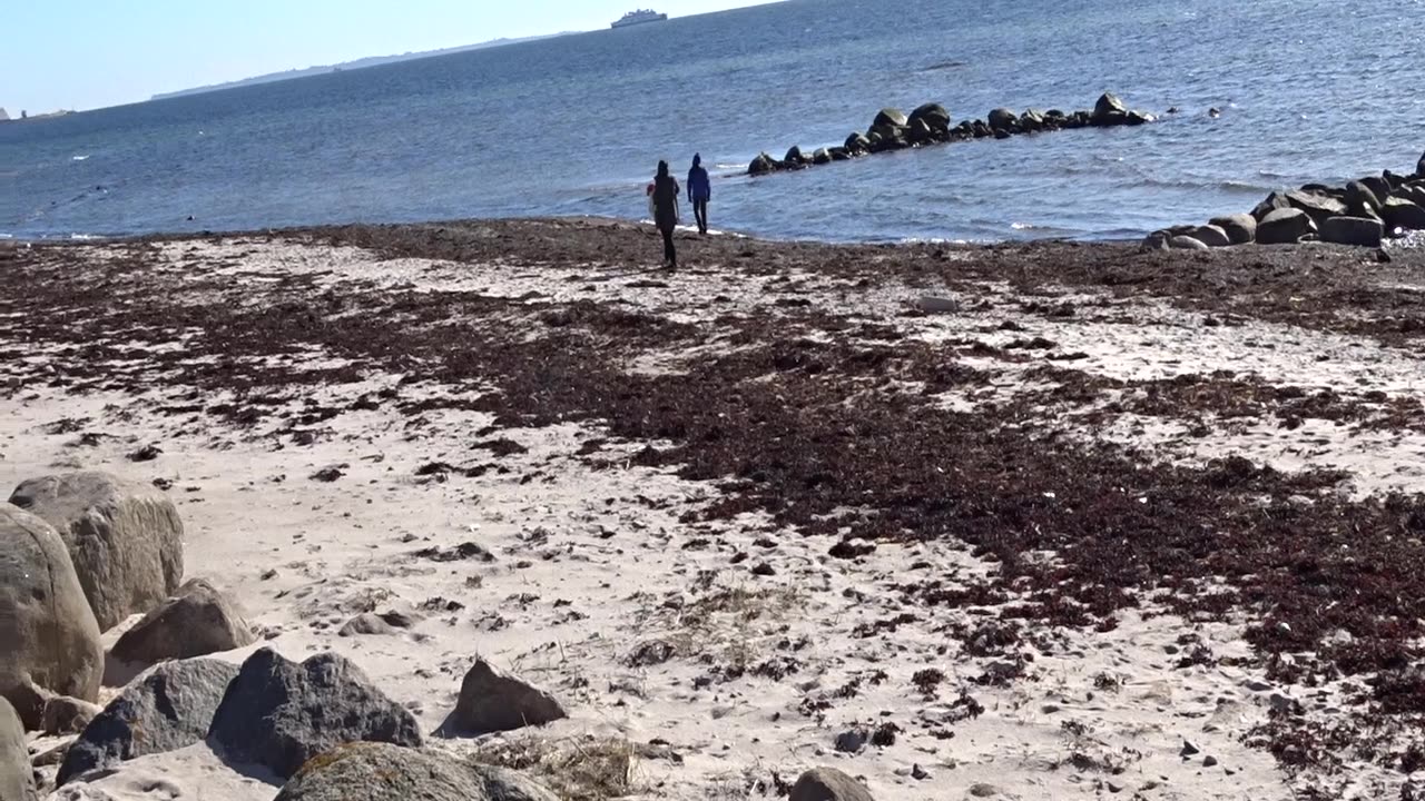 Strandpromenaden, Vikingsstrand, Fria bad. Helsingborg 24 Mars 2017