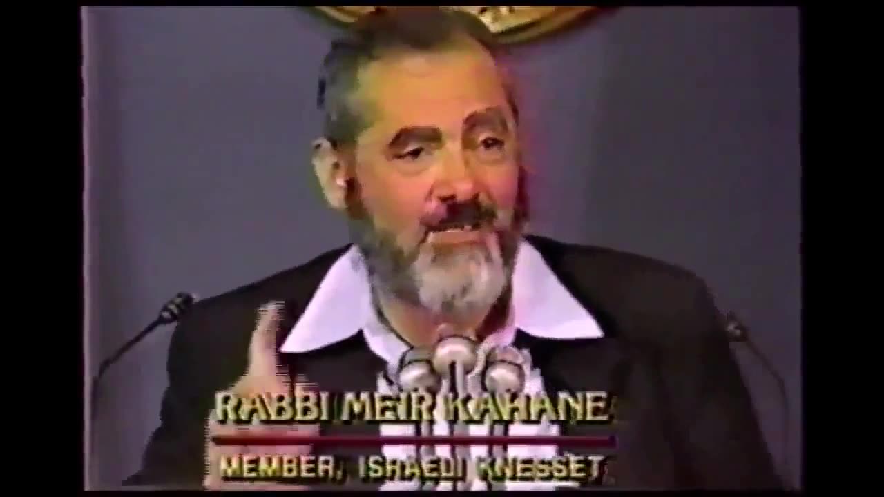 Rabbi Meir Kahane speaks at the National Press Club in 1985