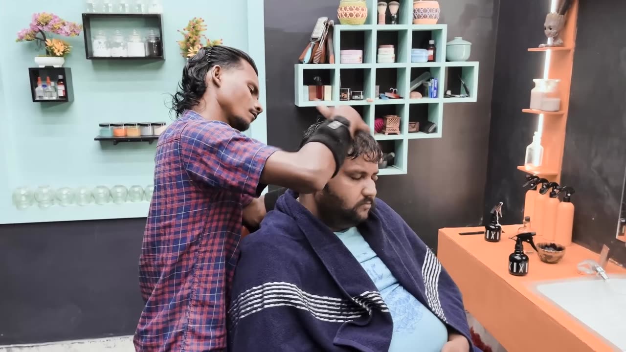 Master Cracker Intense Head Massage on Shamboo _ Indian Massage