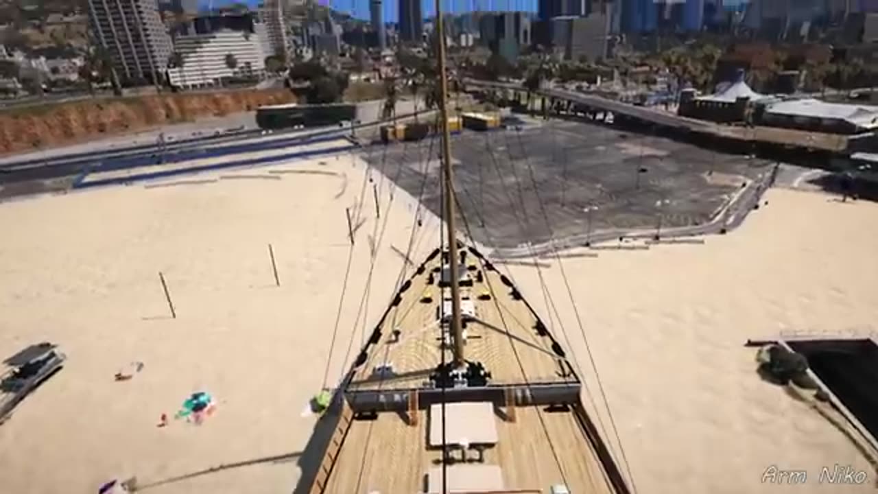 GTA 5 Titanic Crashing Into Shore (Captain Didn't Have Time to Stop Titanic) GTA V Ship Crash