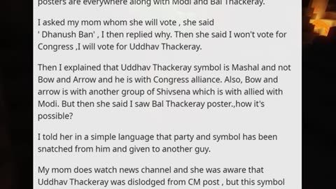 My mom still thinks Bow and Arrow is Shivsena symbol headed by Uddhav Thackeray