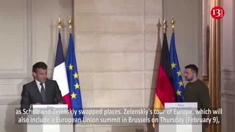 MOMENT: Zelenskiy, Macron, Scholz share laugh over flag mixup in Paris