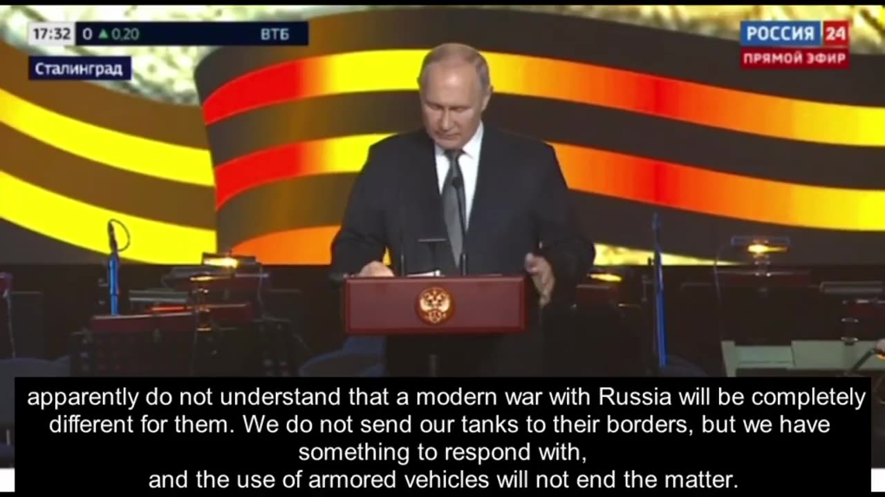 Putin: "And so today we are threatened by German tanks again"