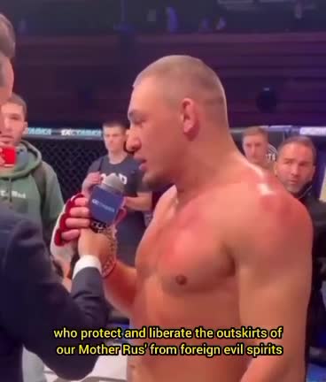 MMA fighter Dmitry Aryshev dedicated the victory to the Russian military.