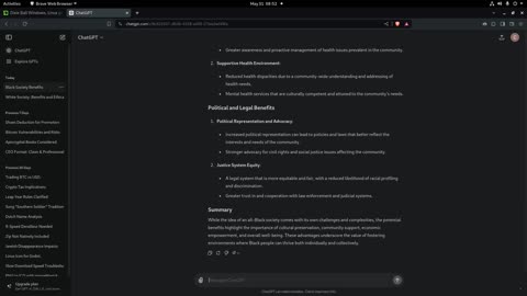 Chat GPT White VS Black Society (rant)