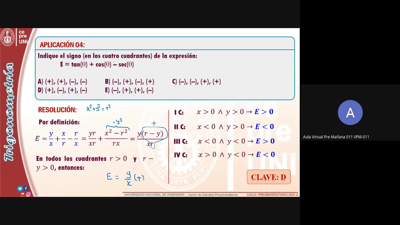 CEPRE UNI 2021 - 2 | SEMANA 04 | TRIGONOMETRÍA S02