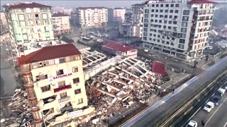 Drone footage shows devastation from Turkey quake