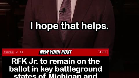 RFK Jr to Remain on Ballot in Key Battleground States Michigan & Wisconsin
