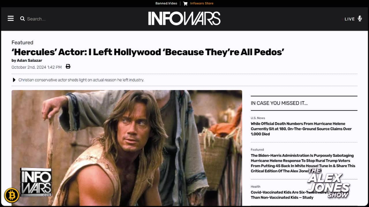 Actor Producer Kevin Sorbo Left Hollywood Because of Rampant Pedophilia!