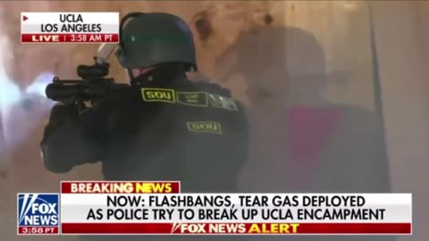Tear gas is being used to break up the ucla encampment.