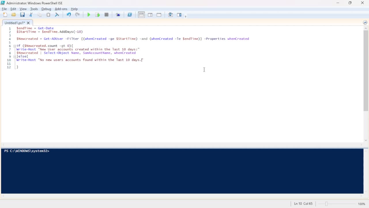 Detecting New User Accounts PowerShell Script