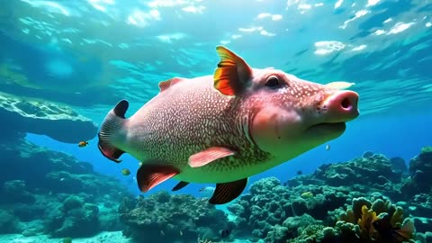 Fish with a pork head