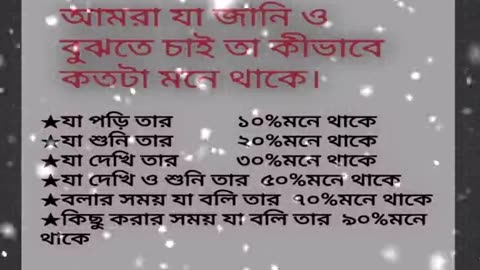 আমরা যা জানি ও যা বুঝতে চাই, তা কিভাবে কতটা মনে থাকে