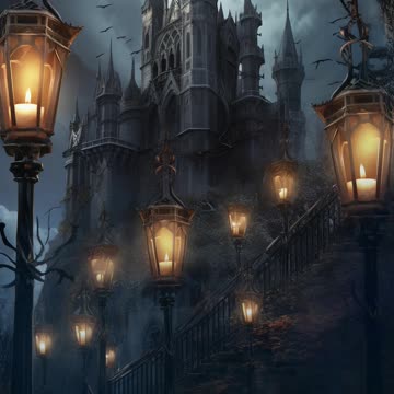 Haunted Castle | Old Castle | Full Moon | Eerie | Spooky | Gothic Art | AI Art #haunted #gothic