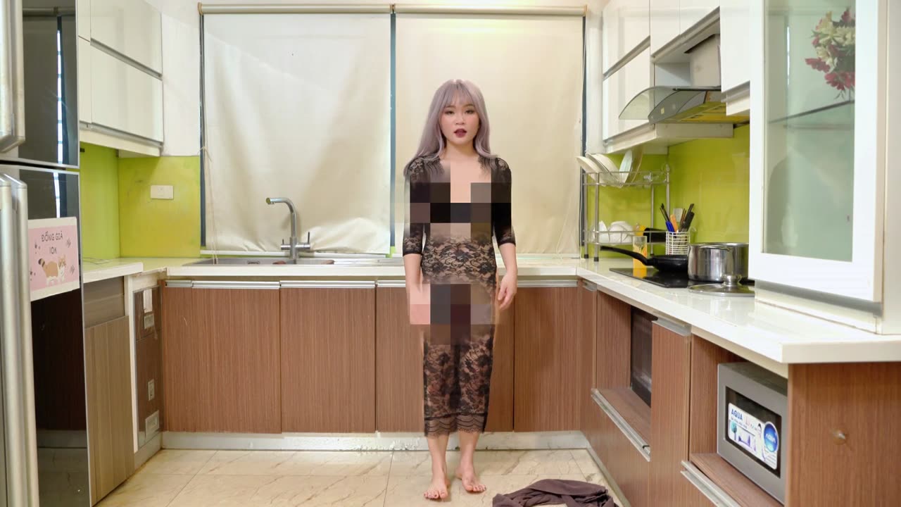 Transparent try on haul 2024 with Sherlyn Princess black long see through slit after