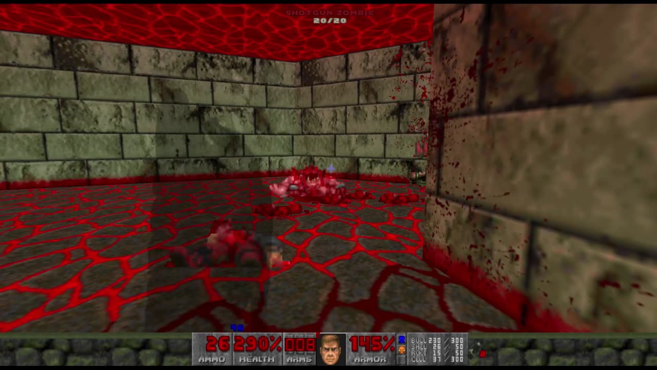 Brutal Doom 2 - Hell on Earth - Pistol Start - Hard Realism - The Courtyard (level 18)