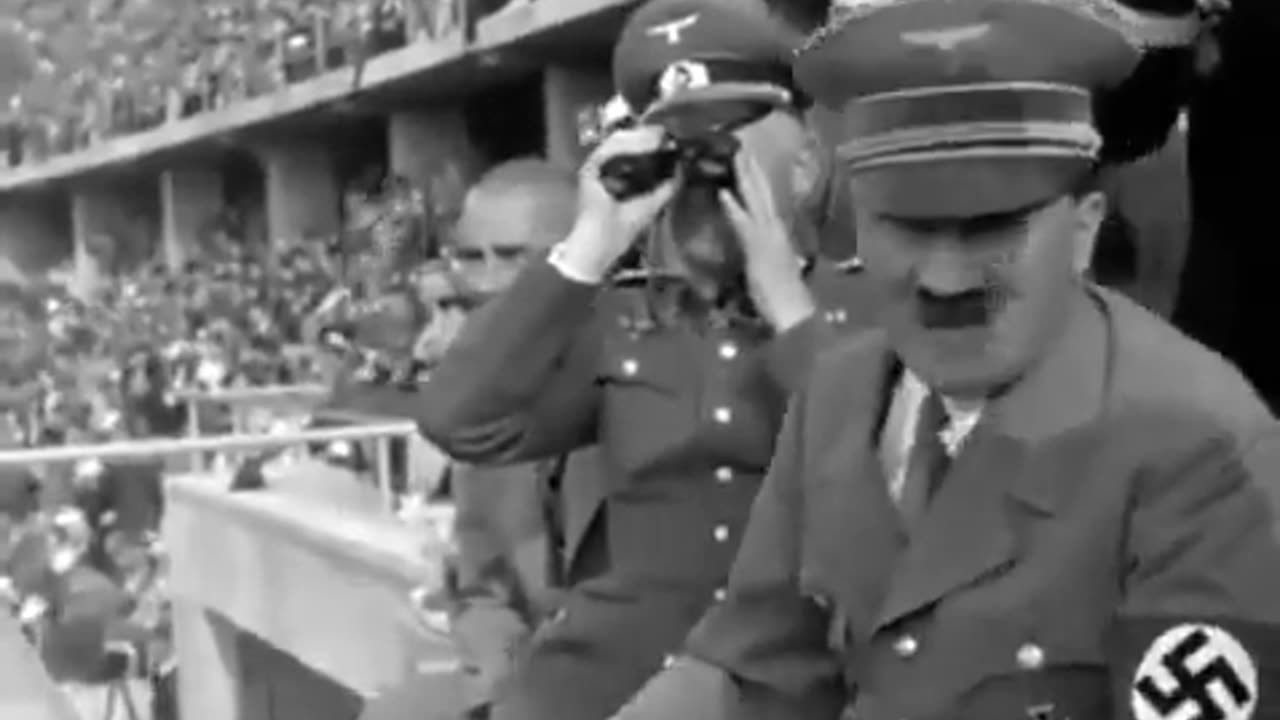 Hitler watching 1936 Olympics high on dexamphetamine.