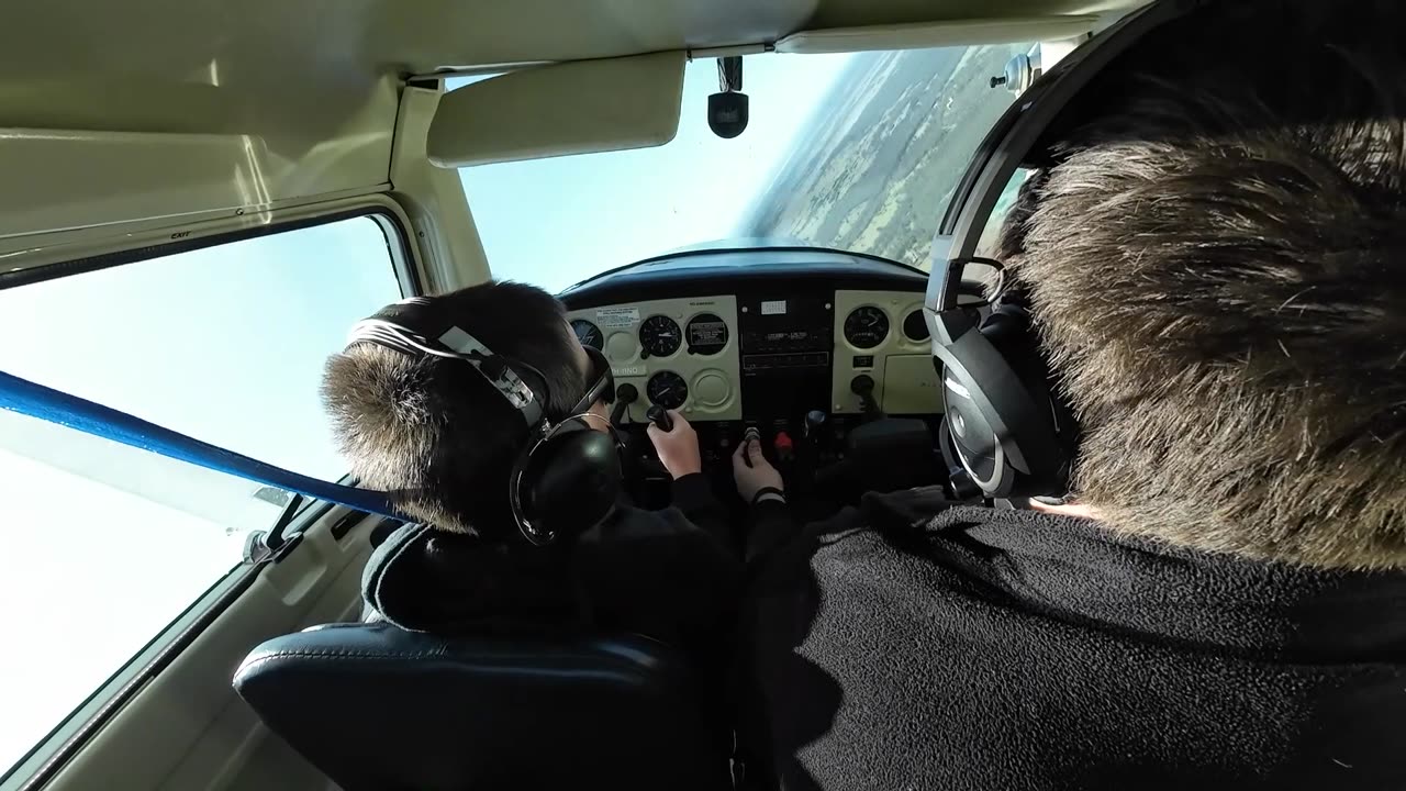 Pre-flight, taxi & flight. Part 2 (11 year old flies plane). Strong winds.